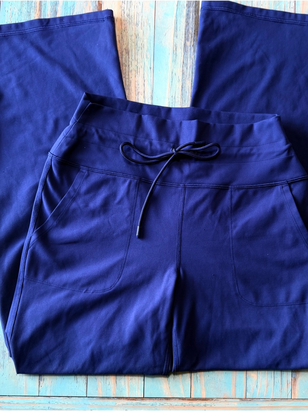 Avalanche Navy Blue Drawstring Athletic Wide leg yoga pants